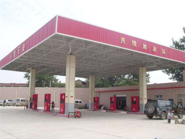 崇明加油站钢结构网架案例9